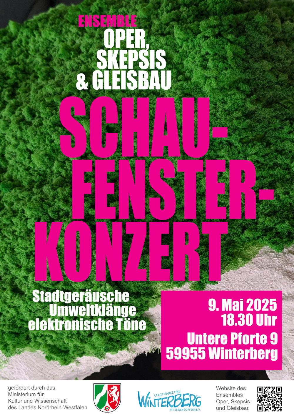 Plakat Schaufensterkonzert: 9.Mai 2025, 18:30 Uhr, Untere Pforte 9, 59955 Winterberg