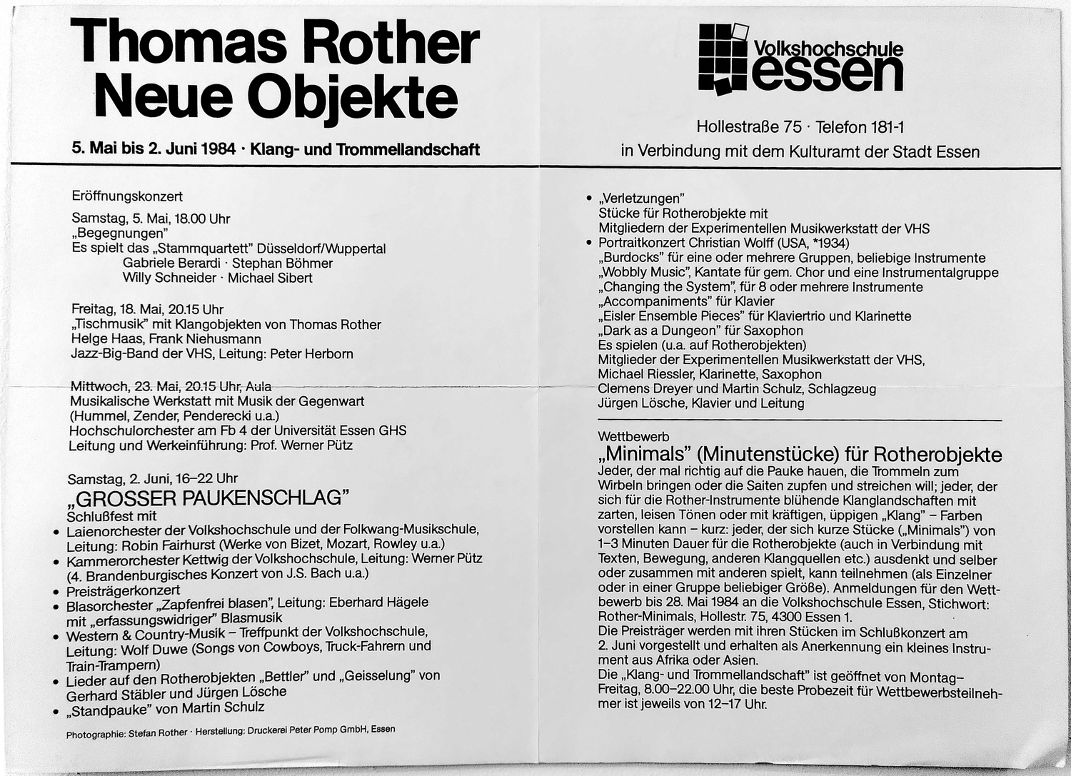 Ausstellung 1984, Programmheft-Text